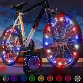 2-tire Activ Life 657258141124 Pack Led Bike Wheel Lights With 2 Wheels Patriotic