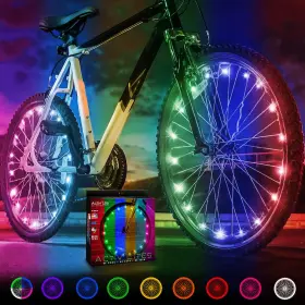 2-tire Activ Life 657258141230 Pack Led Bike Wheel Lights With 2 Wheels Color-changing