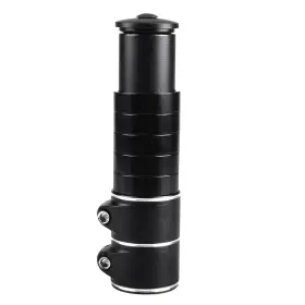 Az-os0902bl-np1 Azarxis Bike Stem Riser Extender 1-1/8 Inch 28.6mm 138mm Black Silveriness