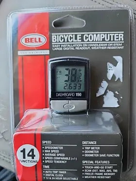 7070593 Bell 14 Functions 150 Bicycle Computer Easy To Install Handlebar Or Stem New #2