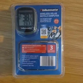 Au7-fc-2c Bikemate Wireless Solar Bike Computer Speedometer Odometer Black