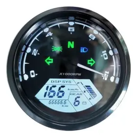 132215 Bluerice Lcd Universal Digital Speedometer Odometer Tachometer Motorcycle