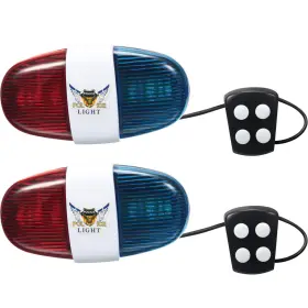Bell-058 Boao 2 Pieces Bike Police Sound Lights Led Sounds Trumpet Horn Red Blue
