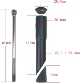 Stemrise-bk25 Brand Bnvb Aluminum Alloy Bike Fork Stem Quill Riser Extender Extension 25.4mm Black #2
