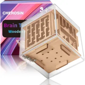 Cherosin-fpct-001 Brand Cherosin Fidget Puzzle Cube Toy For Adults - 6-sided Wooden Brain Teaser Magic