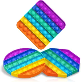 Jywj-3-c-mi Brand Kouqiya Rainbow Pop Fidget Toys 3 Pack Bubble Sensory Toy Anxiety