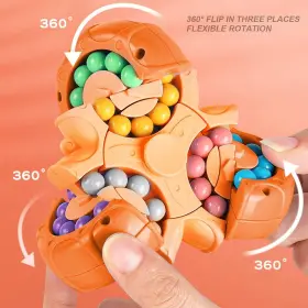 Dd1808-19 Brand Meiest Rotating Magic Bean Cube Spinner 2 In 1 Funny Beads Puzzle Orange #2
