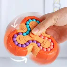 Dd1808-19 Brand Meiest Rotating Magic Bean Cube Spinner 2 In 1 Funny Beads Puzzle Orange #3