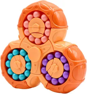 Dd1808-19 Brand Meiest Rotating Magic Bean Cube Spinner 2 In 1 Funny Beads Puzzle Orange