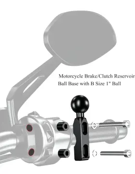 Brcovan 445020725756 Aluminum Alloy Mount Base With 1ftft Tpu Ball For Motorcycle Brake/clutch Reservoi #2