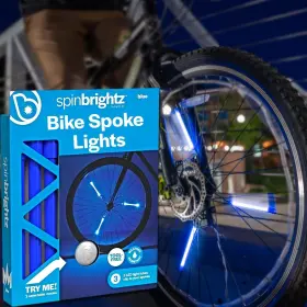 Brightz 811860031741 Spinbrightz Led Bike Spoke Lights For 1 Wheel - 3 Cool 1-wheel Blue