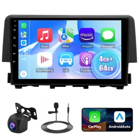 Brisunshine 754175486038 Android 13.0 Double Din Car Stereo Honda Civic 2016-2020 Hd Touch