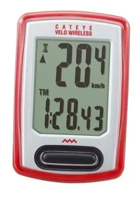 1604355 Cat Eye Velo Wireless Bike Computer Red