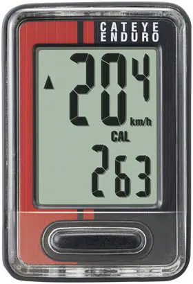 1603400 Cateye Enduro Wired Bike Computer - Black/red