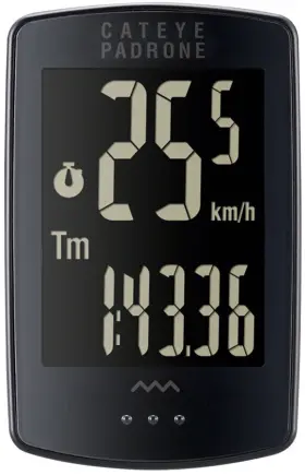 1605210 Cateye Padrone Stealth Wl Bike Computer - Wireless Black