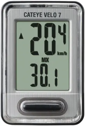 1605310 Cateye Velo 7 Bike Computer - Wired Black