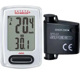 Cateye 195893120260 Velo Wireless Plus Bike Computer White