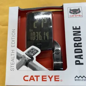 Ca240padrstb Cateye Padrone Stealth Wireless Cycle Computer Easy-to-read Inverted Lcd Screen