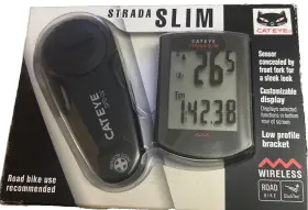 Ca240strawsl Cateye Strada Slim Wireless - 8 Function Road Bike Computer Black