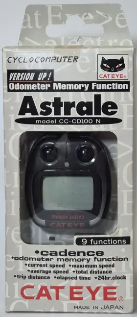 Cc-cd100n Cateye Astrale Cat Eye Cycling Odometer Memory Function Cyclocomputer New Blk