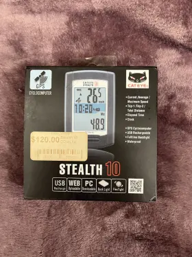 Cc-gl10 Cateye Cat Eye Stealth 10 Bicycle Cyclocomputer Computer Usb Gps Nos #2