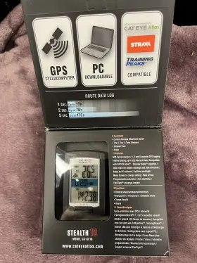 Cc-gl10 Cateye Cat Eye Stealth 10 Bicycle Cyclocomputer Computer Usb Gps Nos