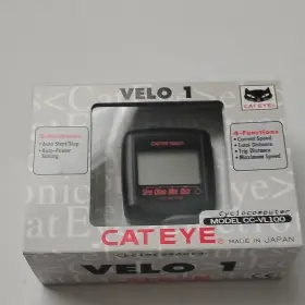 Cc-vl100 Cateye Velo 1 Bike Computer Black Auto Start/stop Speedometer Odometer
