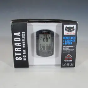 Cc-rd430dw Cateye Ccrd430dw Strada Wireless Bike Computer With Heart Rate Sensor Black