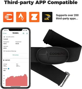 43238-69716 Coospo H6 Heart Rate Monitor Chest Strap Bluetooth 4.0 Ant Ip67 Black #3