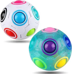 Am-tg537 D-fantix 2pcs Rainbow Puzzle Ball Brain Teasers Fidget Toys For Kids Ages #2