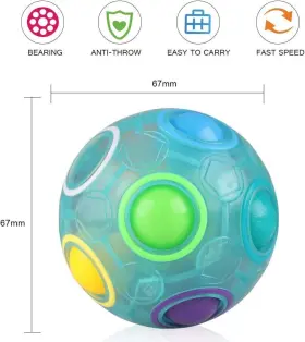 Am-tg537 D-fantix 2pcs Rainbow Puzzle Ball Brain Teasers Fidget Toys For Kids Ages #3