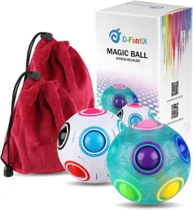Am-tg537 D-fantix 2pcs Rainbow Puzzle Ball Brain Teasers Fidget Toys For Kids Ages