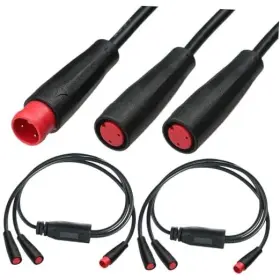 St-us-297 Dkardu Ebike Y-splitter Extension Cable Waterproof Male To Dual Female 1 2 2pin