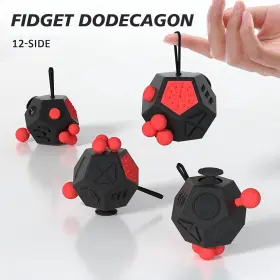 B077k77d1n Dodomagxanadu Fidget Dodecagon 12 Side Toy Cube Relieves Stress And A4 Black Red #2