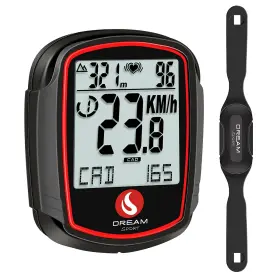 Dream Sport 192278107939 Wireless Bike Computer With Cadence Speed Sensor Heart Rate Monitor