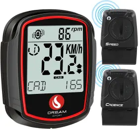Dream Sport 690006116739 Wireless Bike Computer With Speed And Cadence Sensor Cycling For