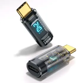 2833202 Duhesin 240w Usb C Adapter Power Meter Tester 2 Pack - Wattage Transparent Black