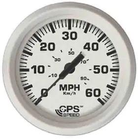 Faria 759266331471 Beede Instruments 33147 Dress Speedometer Gps Studded 4 Inch - White 60 Mph