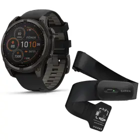 Grmf8sh2 Garmin Fenix 8 Solar Sapphire Gps Smartwatch With Hrm 200 Heart Rate Monitor