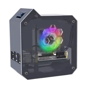 B0cqytn94r Geeekpi Mini Tower Kit For Raspberry Pi 5 With Ice Cooler 0.96 Inch Oled Gpio Exp