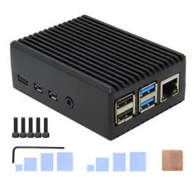 Geekworm B07zvjdrf3 For Raspberry Pi 4 Aluminum Case Heavy Duty Passive Cooling Metal