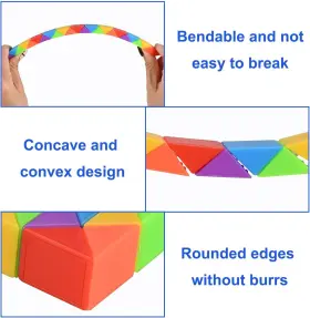 Aggocr6002 Goldge 15 Pack Mini Fidget Snake Cube Puzzle Toys - Party Favors And Goodie #3