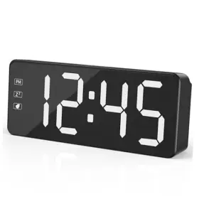 Kw319 Guangkehua Bedside Clock With Oversized Buttons 2.4ftft Led Digits Black Case-white