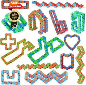 Gzzdqgwn 781912965907 20pcs Random 24 Links Wacky Tracks Snap And 11 Inches 24pcs Mixed Color