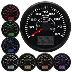 Hot Car Parts 787446711195 85mm Gps Speedometer Gauge Boat Waterproof 80 Mph Black