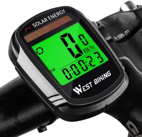 Icocopro 313090651688 Solar Power Bicycle Computer Wireless Speedometer And Odometer Waterproof Lcd Bike