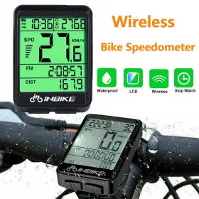Inbike 798188849527 Waterproof Wireless Bicycle Bike Cycle Lcd Digital Computer Speedometer Odometer