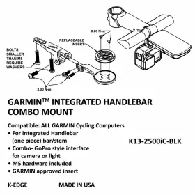 K13-2500ic-blk K-edge Integrated Handlebar System Combo Mount For Garmin #3