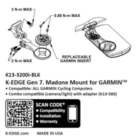 K13-3200i-blk K-edge Garmin Gen 7 Madone/emomda Computer Mount - Black Anodize #2