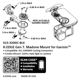 K13-3200ic-blk K-edge Garmin Gen 7 Madone/emonda Combo Mount - Black Anodize #2